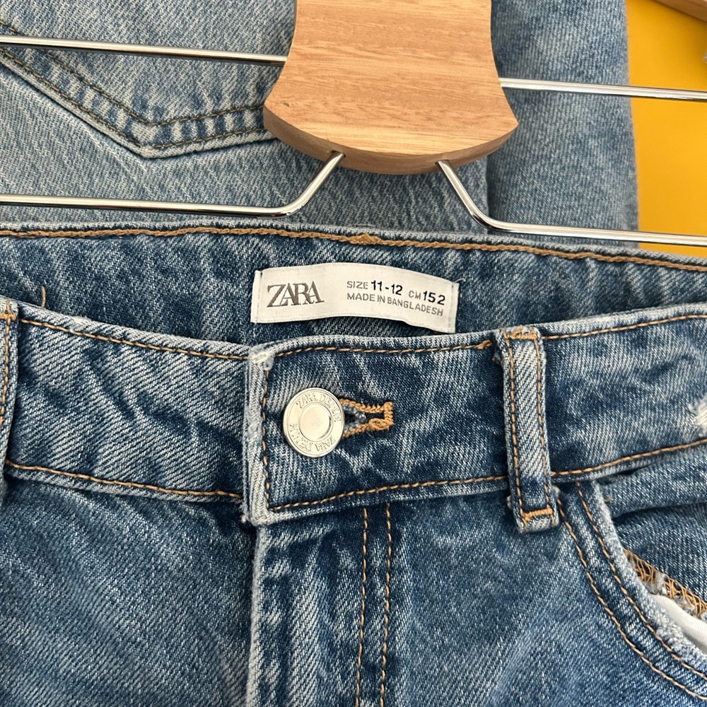 Zara Girls 11-12 Kids Blue Denim Jeans - Picture 2 of 5
